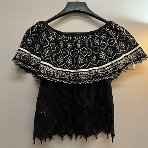 Hemant & Nandita Off The Shoulder Embroidered Top